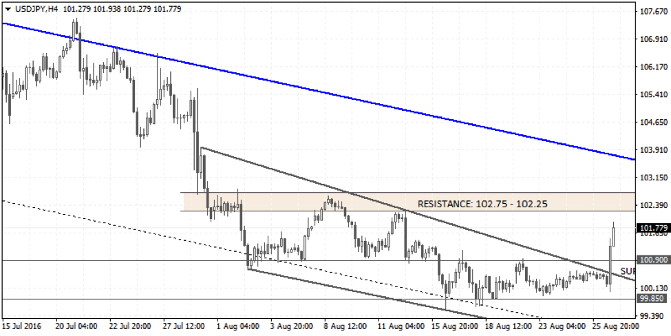 USDJPY Weekly Forex Forecast - 29th Aug to 2nd Sept 2016