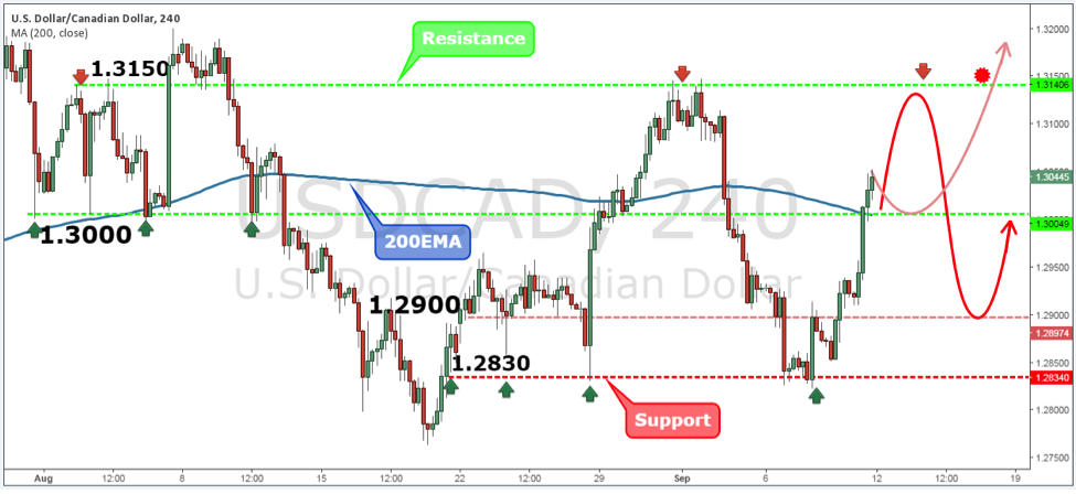 USDCAD Weekly Forex Forecast - 12th to 16th Sept 2016