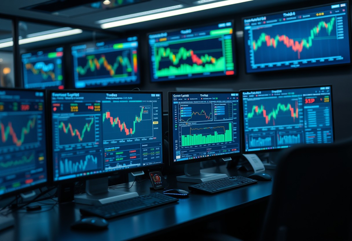 a computer screens with graphs and charts on them