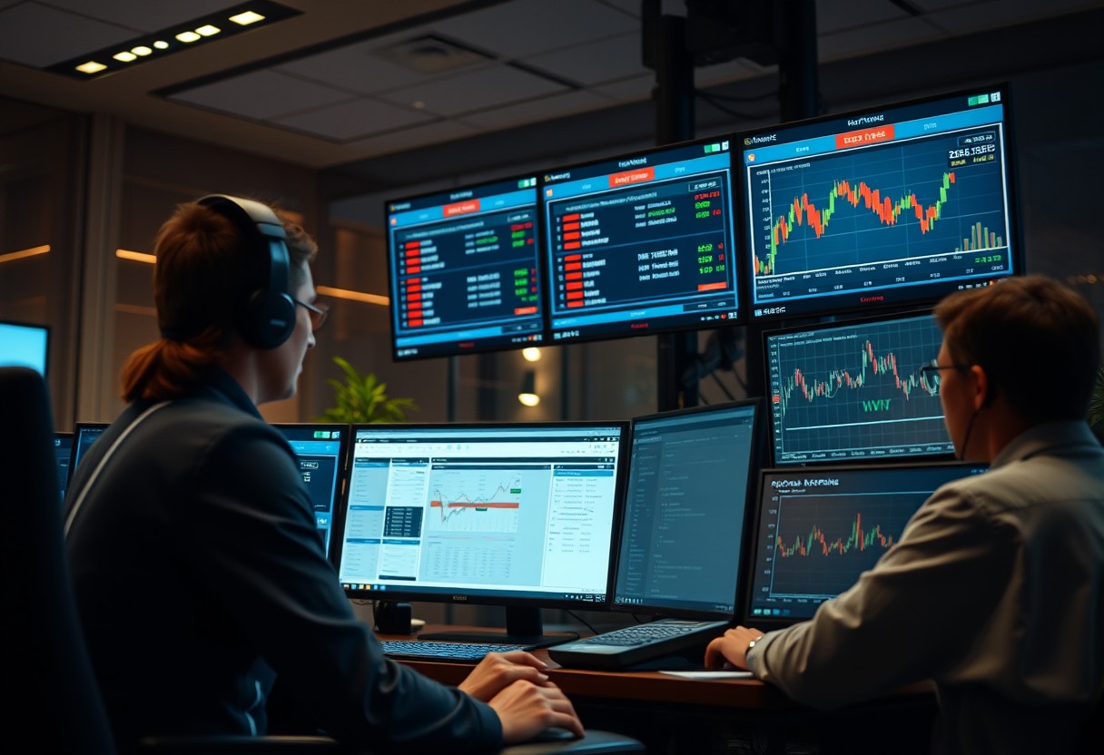 a group of people looking at computer screens